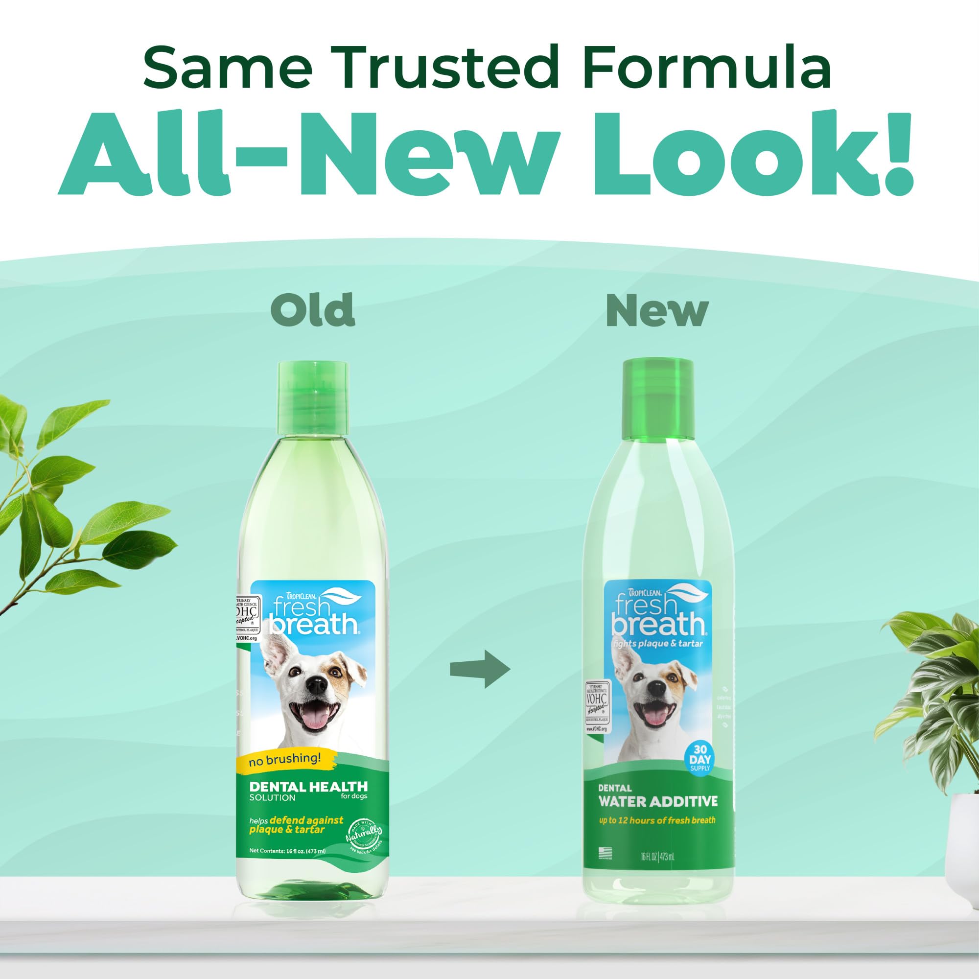 TropiClean Fresh Breath — Aditivo Dental para Agua, Limpieza de Dientes y Aliento Fresco para Perros