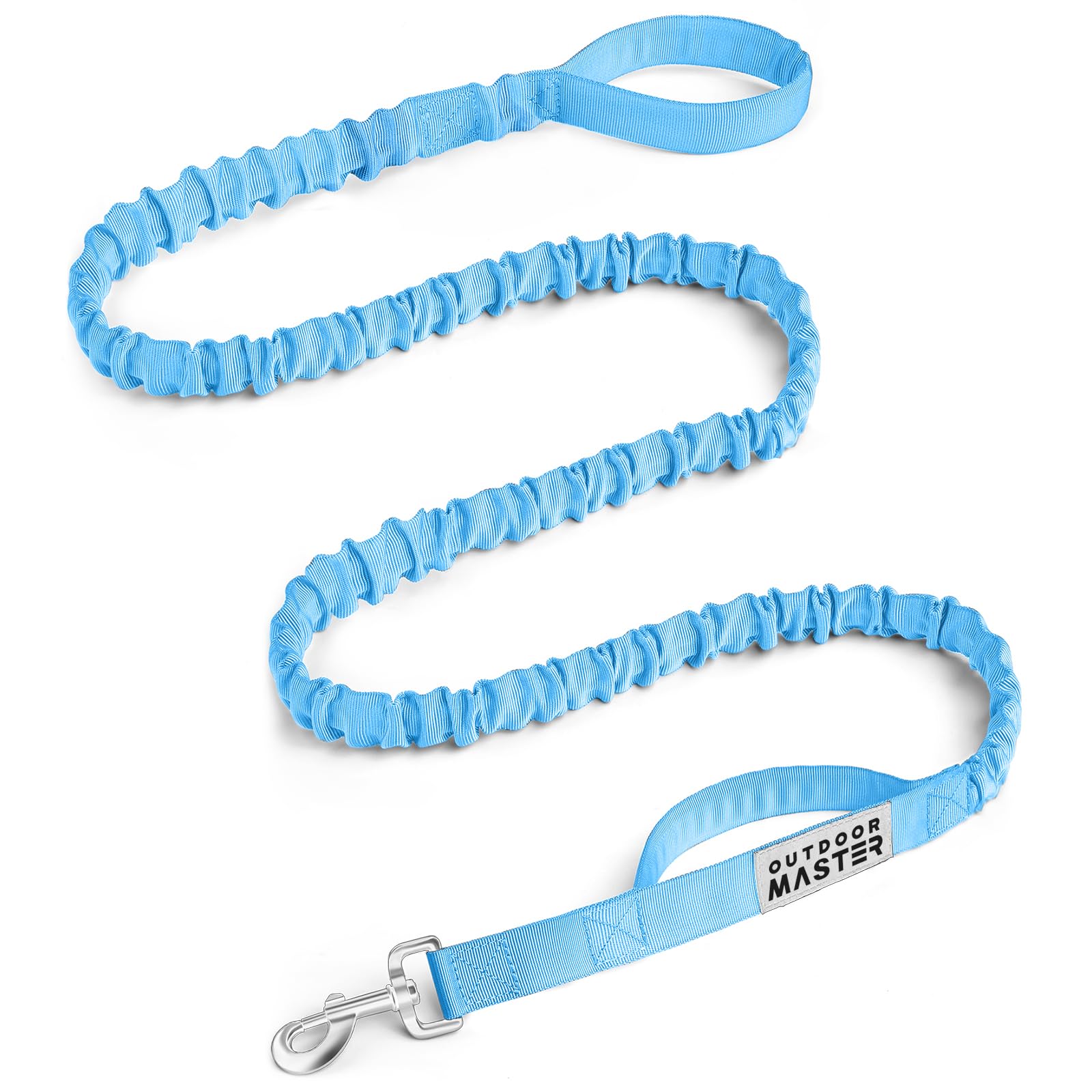 OutdoorMaster Bungee — Correa Elástica con Doble Mango Acolchado y Mosquetón 360° para Perro