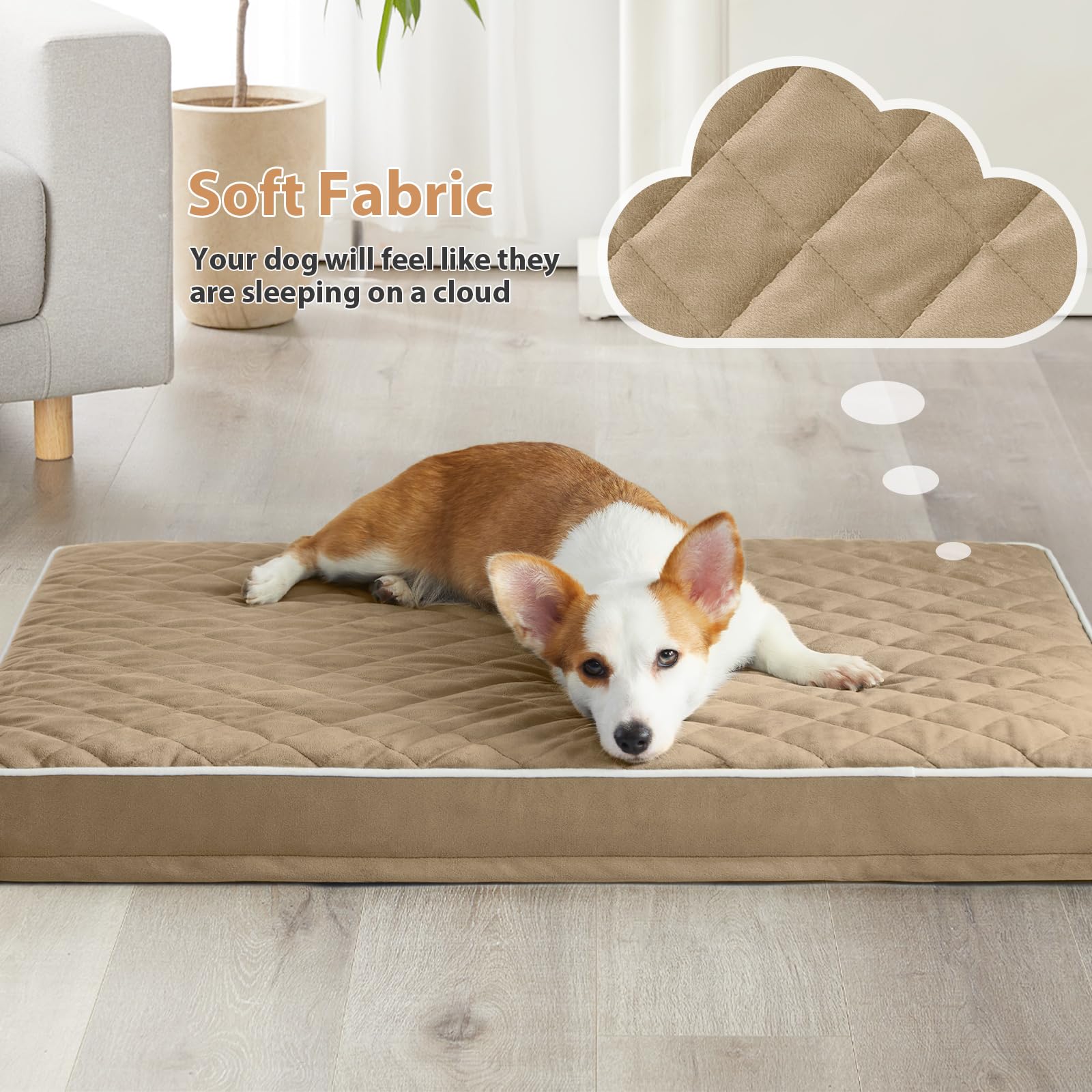 WNPETHOME — Cama Ortopédica Impermeable con Funda Lavable y Base Antideslizante para Perro