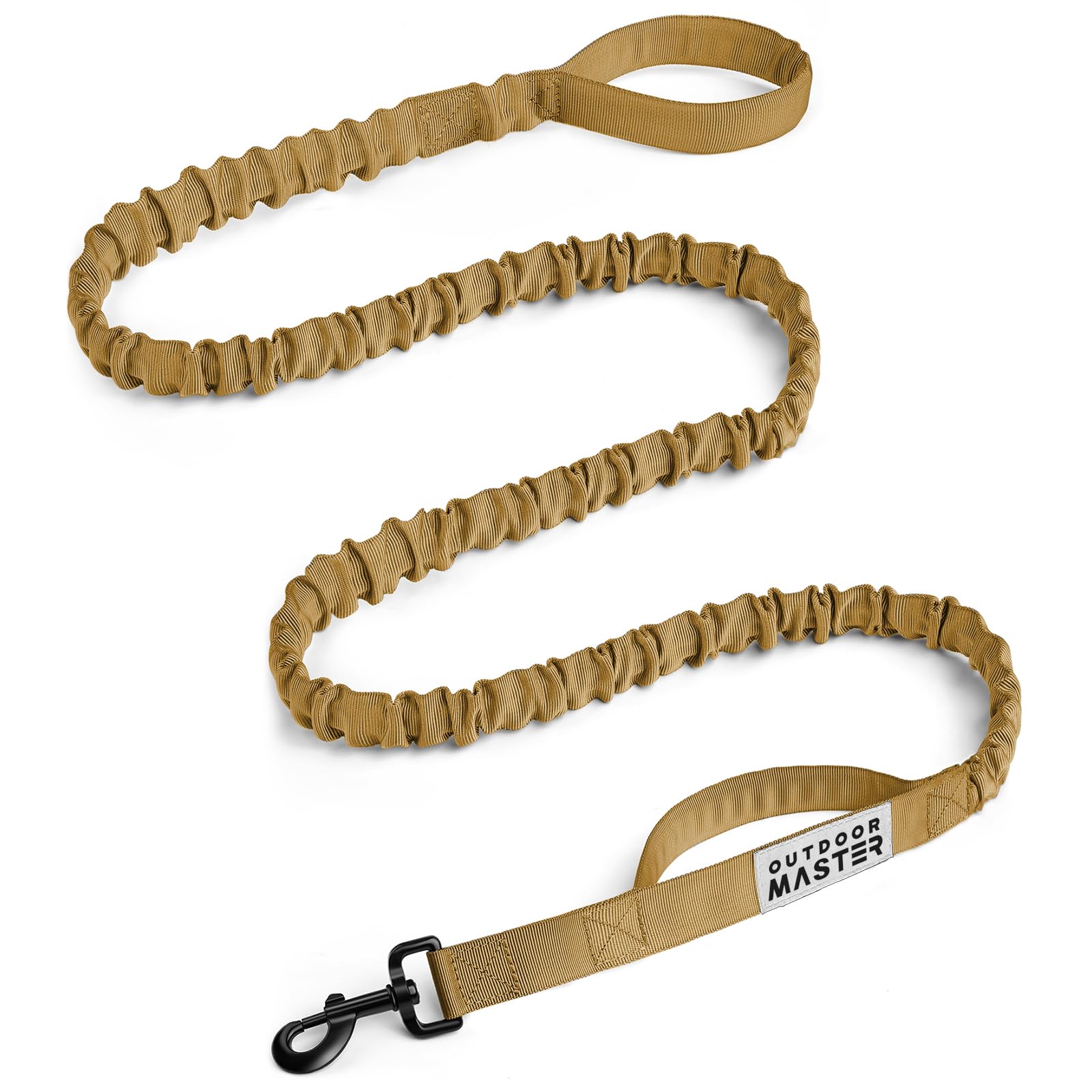 OutdoorMaster Bungee — Correa Elástica con Doble Mango Acolchado y Mosquetón 360° para Perro