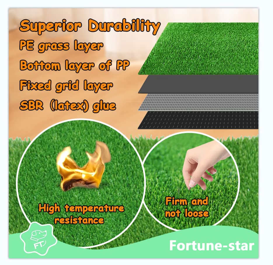 Fortune-star — Tapete de Pasto Artificial Reutilizable para Entrenamiento de Baño para Perros, Uso Interior y Exterior
