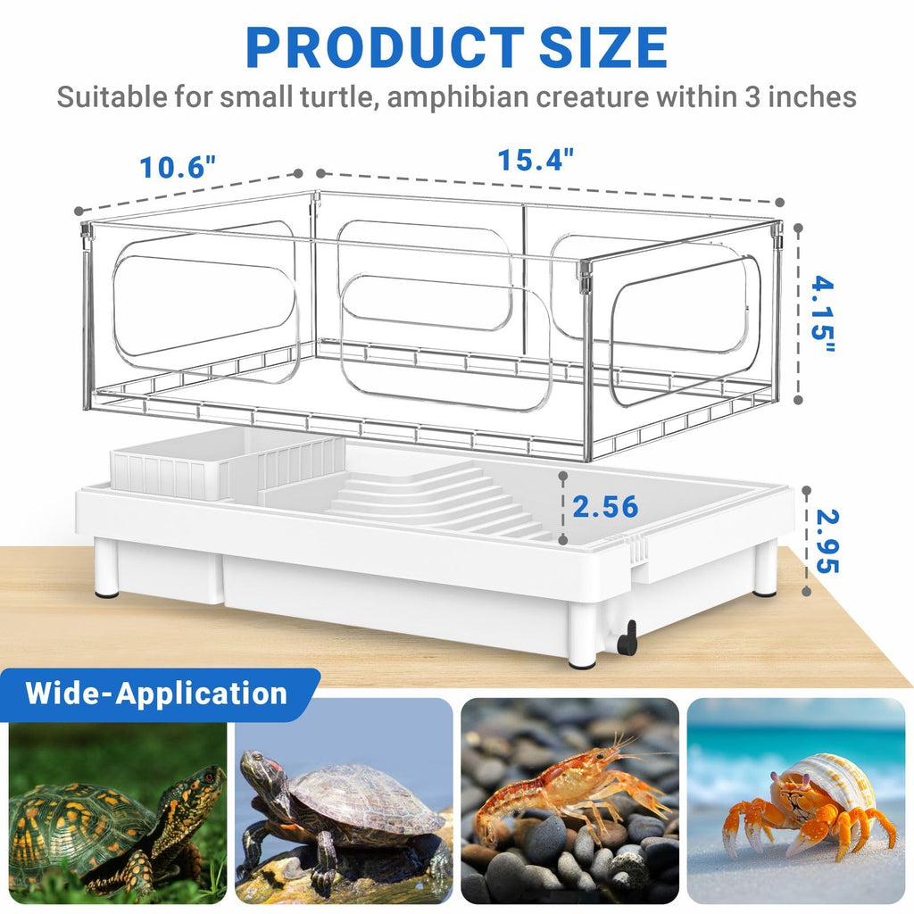 GOZILLA — Kit Completo de Acuario para Tortuga con Lámpara UVA/UVB y Filtro — Starter Kit para Reptiles Pequeños