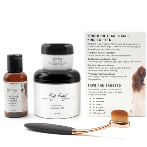 Eye Envy — Kit Inicial Removedor de Manchas de Lágrimas con Polvo ProPowder y Brocha Aplicadora para Perro
