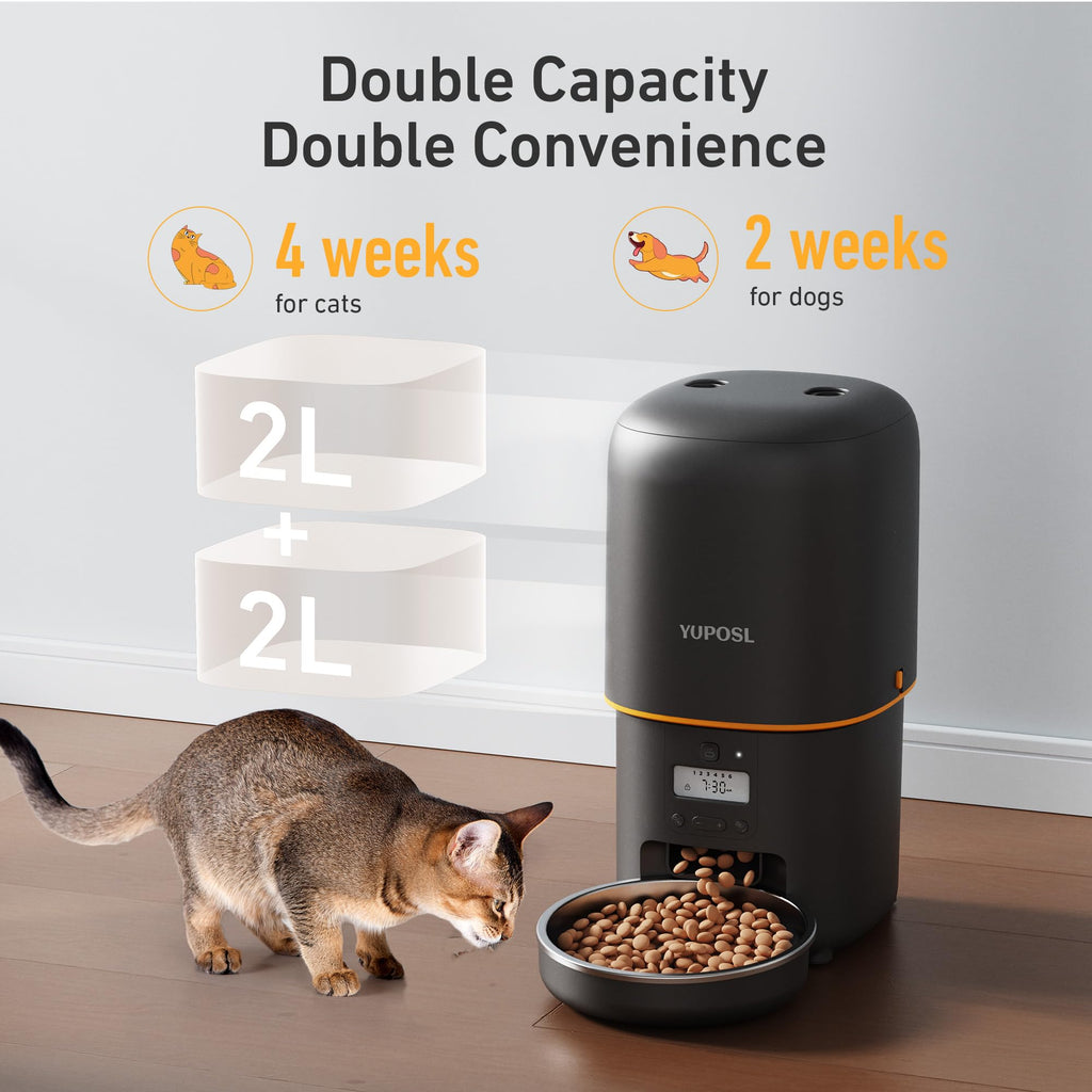 Yuposl — Comedero Automático Programable para Gatos y Perros con Control de Porciones y Batería de 180 Días