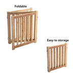 LZRS — Reja de Madera de Roble Plegable Independiente para Mascotas, Puerta de Seguridad Interior para Perros