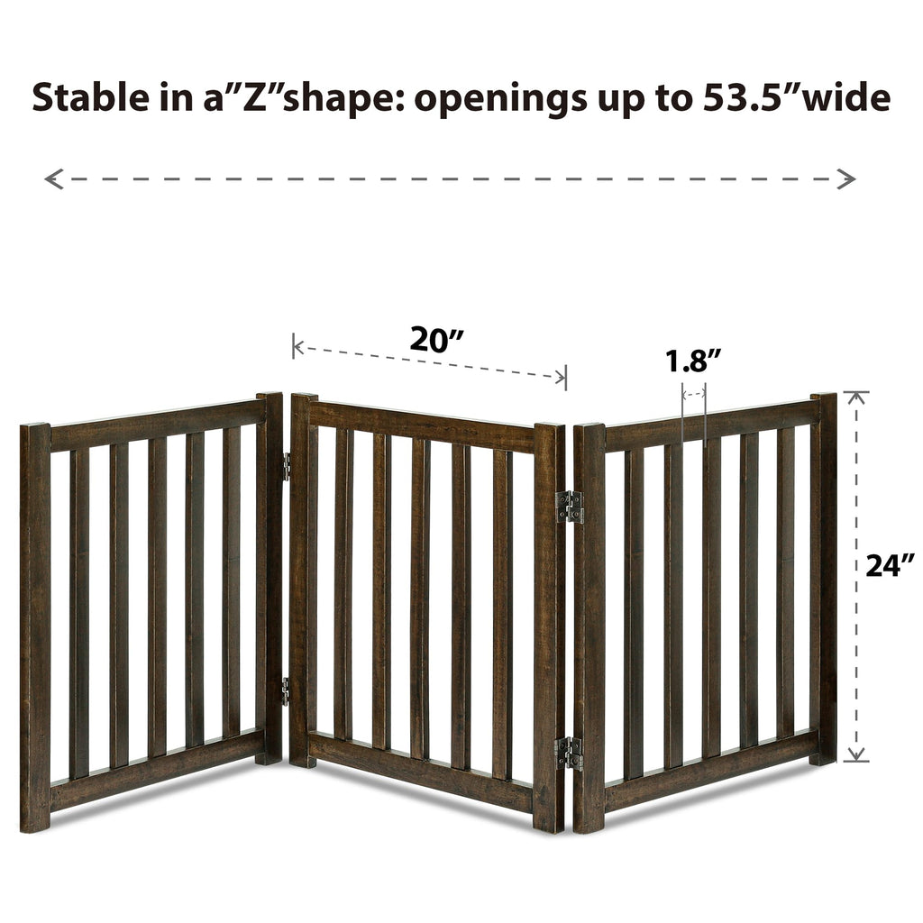 LZRS — Reja de Madera de Roble Plegable Independiente para Mascotas, Puerta de Seguridad Interior para Perros