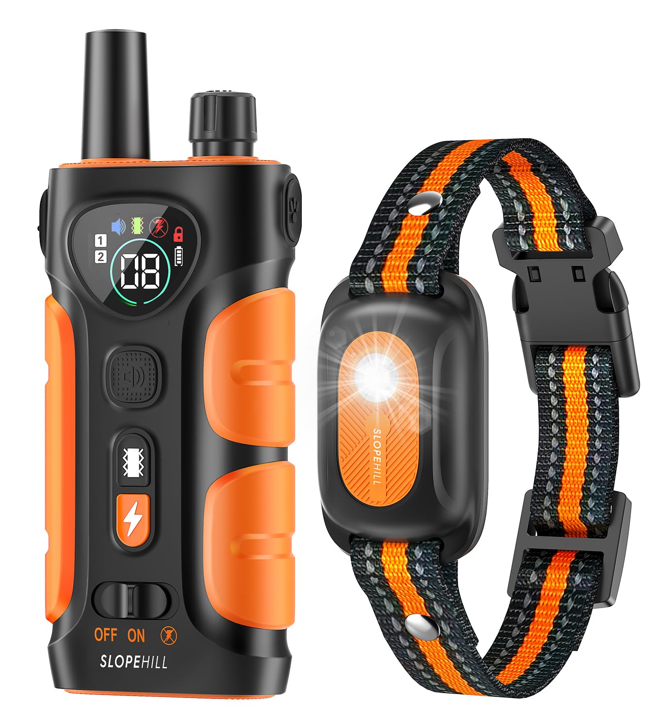 SLOPEHILL — Collar de Entrenamiento con Control Remoto para Perro con 5 Modos: Vibración, Beep, Descarga, Luz y Modo Sin Descarga