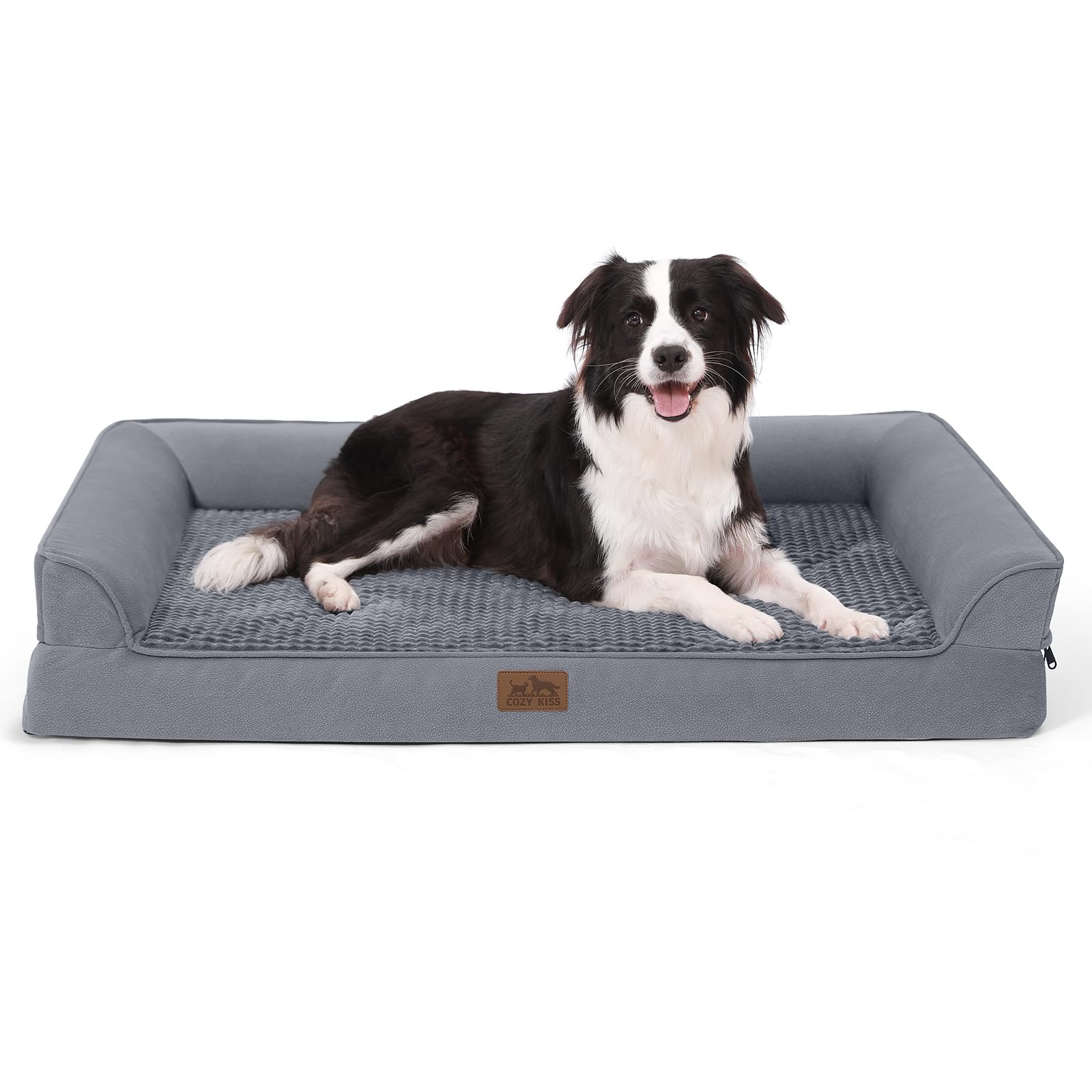 COZY KISS — Cama Ortopédica con Soporte en Espuma tipo Huevo y Bordes Acolchados en U para Perro