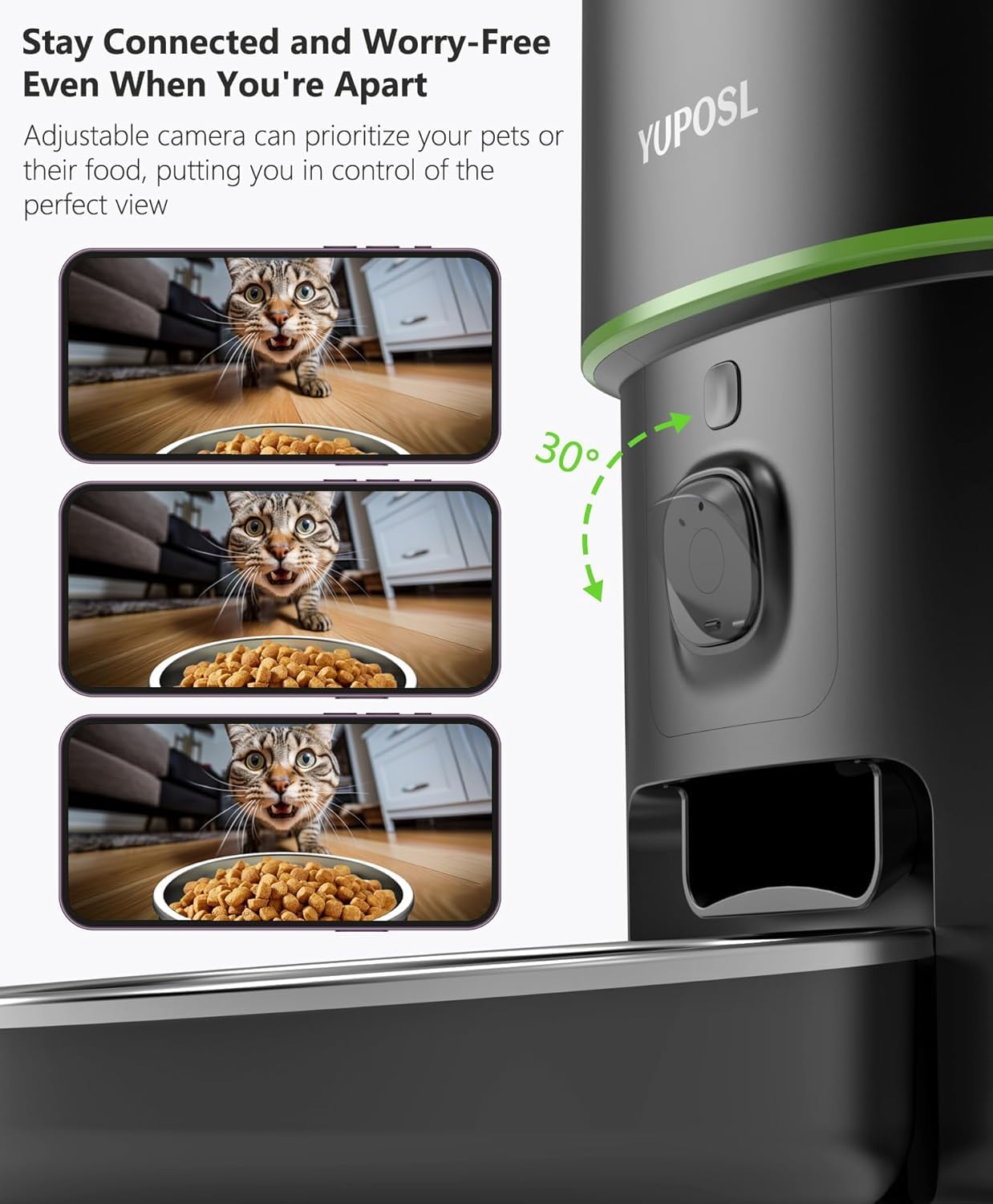 Yuposl — Comedero Automático Programable para Gatos y Perros con Control de Porciones y Batería de 180 Días