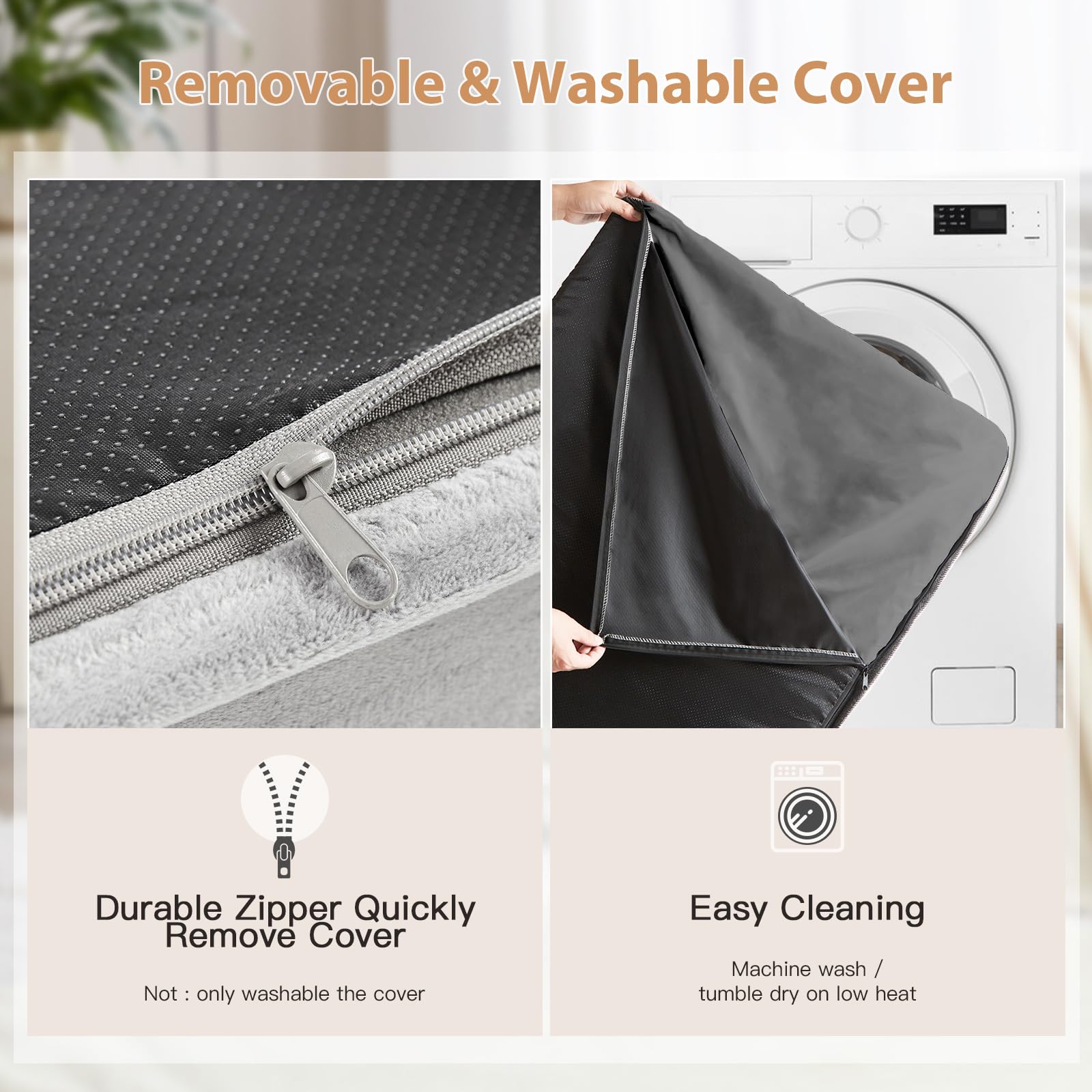 WNPETHOME — Cama Ortopédica Impermeable con Funda Lavable y Base Antideslizante para Perro