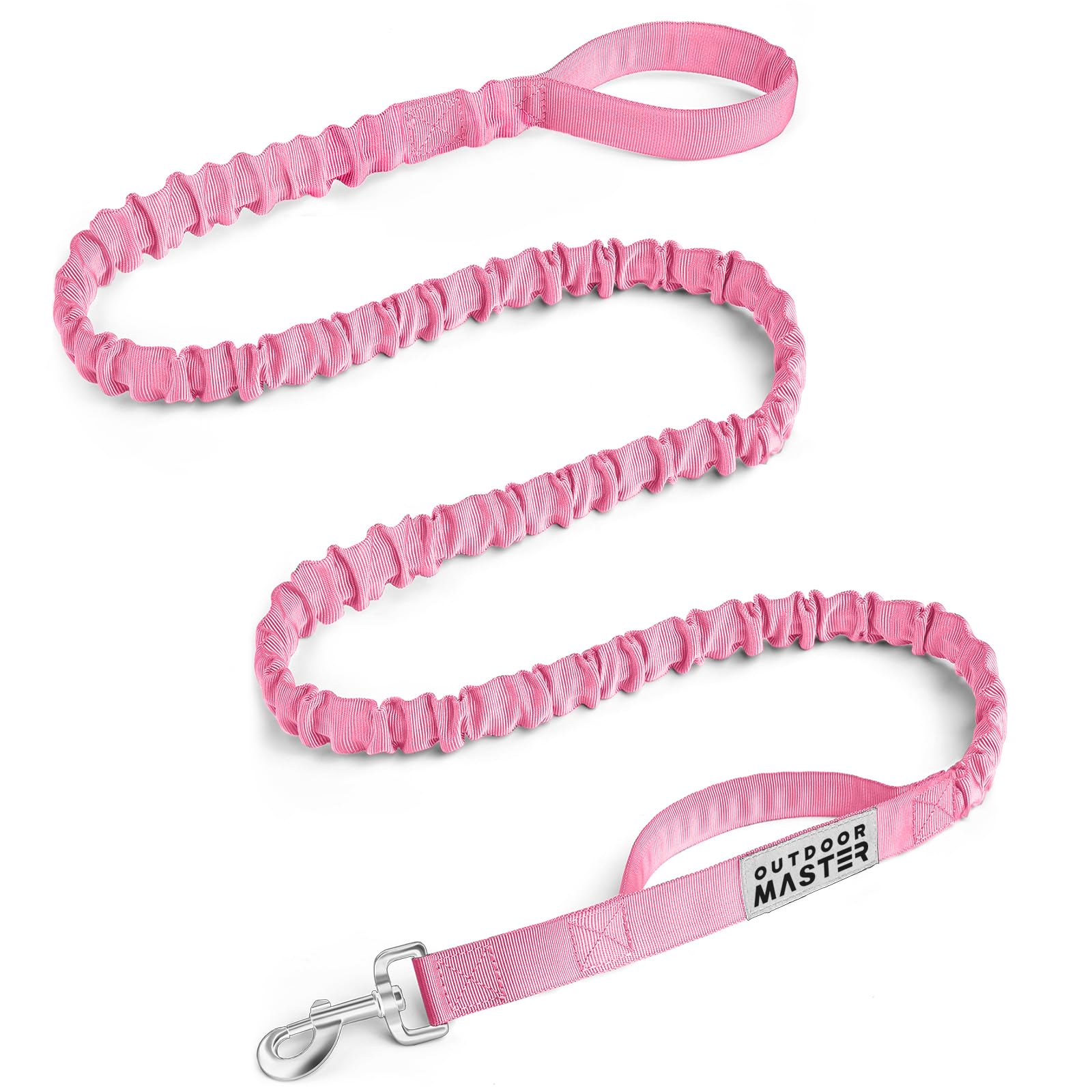 OutdoorMaster Bungee — Correa Elástica con Doble Mango Acolchado y Mosquetón 360° para Perro