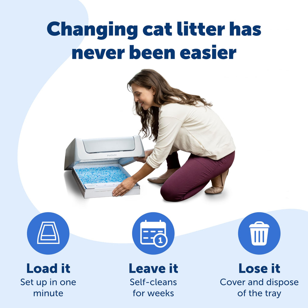PetSafe ScoopFree — Bandeja Desechable con Cristales de Sílica para Caja de Arena Automática para Gatos