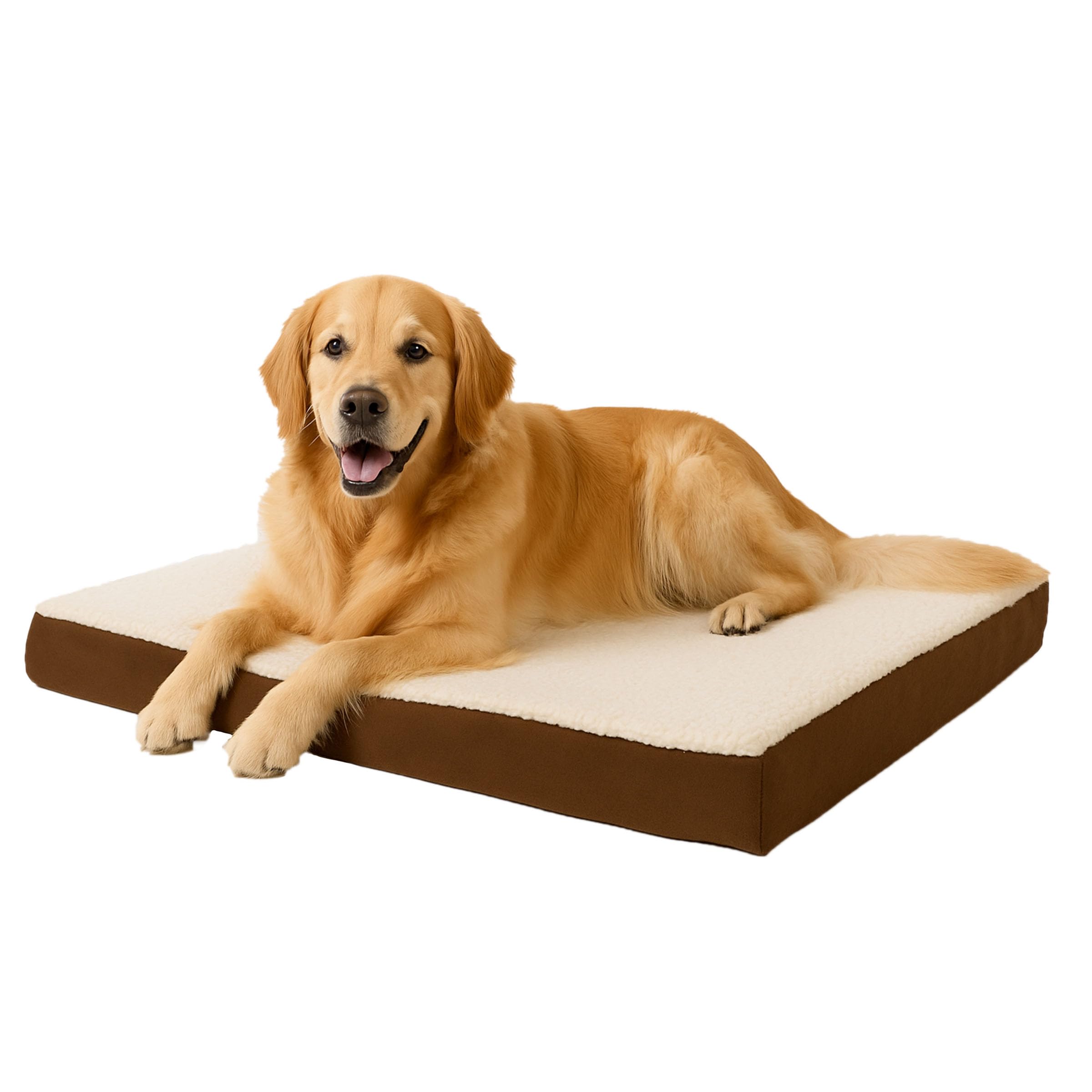 Petmaker — Cama Ortopédica con Memory Foam y Cubierta de Sherpa Lavable para Perro
