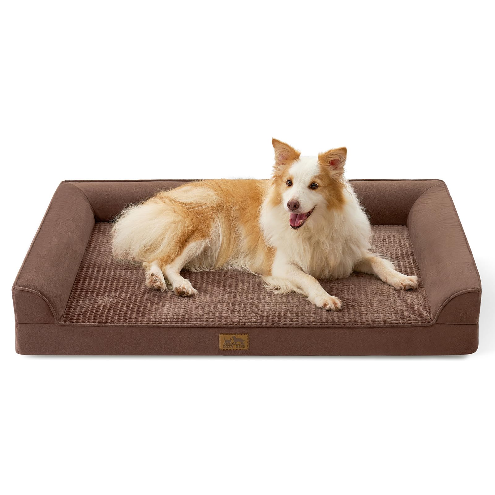 COZY KISS — Cama Ortopédica con Soporte en Espuma tipo Huevo y Bordes Acolchados en U para Perro
