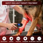 Dispositivo de Terapia de Luz Roja e Infrarroja Cercana para Mascotas — Alivio de Dolor Muscular y Articular para Perros, Gatos y Caballos | Portátil con 808nm y 650nm