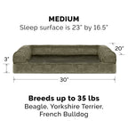 Furhaven Cooling Gel — Cama Ortopédica con Gel Refrescante, Bolsters Removibles y Cubierta Lavable para Perros Grandes
