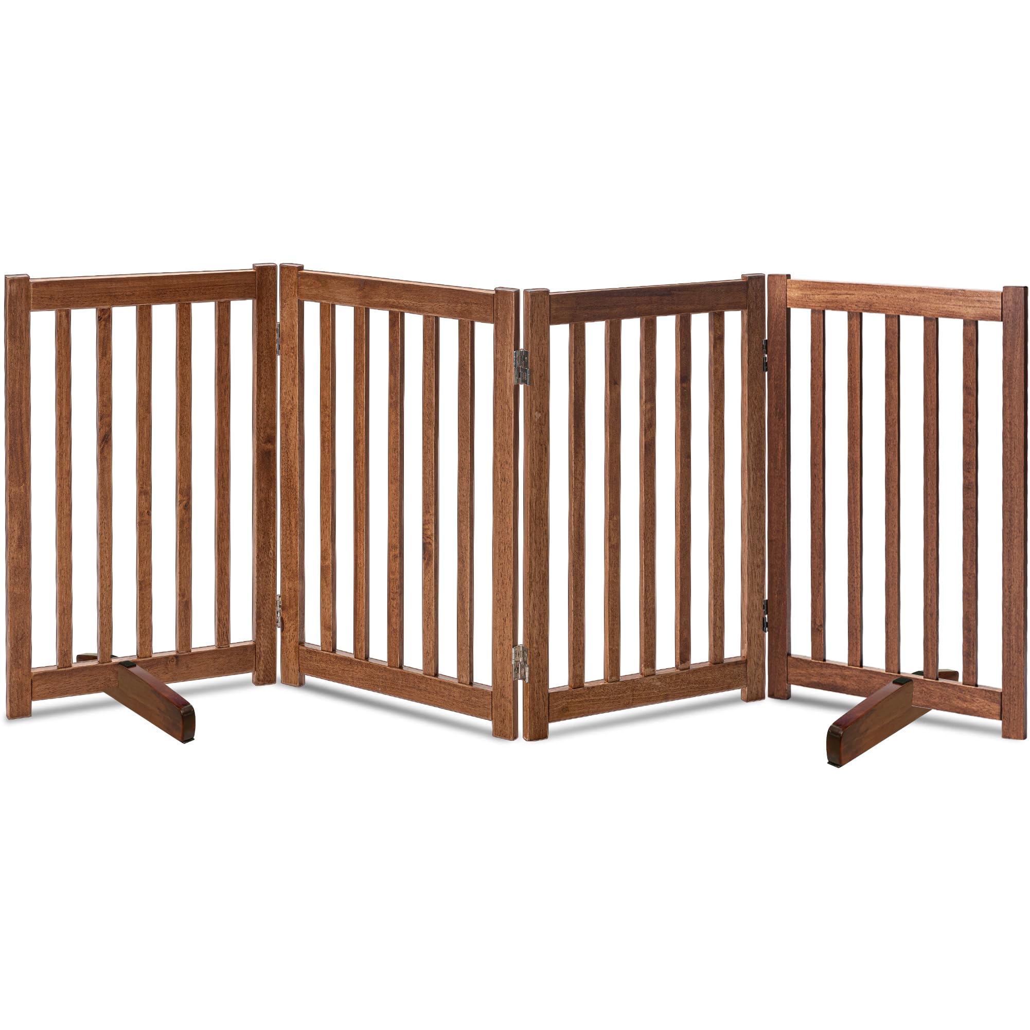 LZRS — Reja de Madera de Roble Plegable Independiente para Mascotas, Puerta de Seguridad Interior para Perros