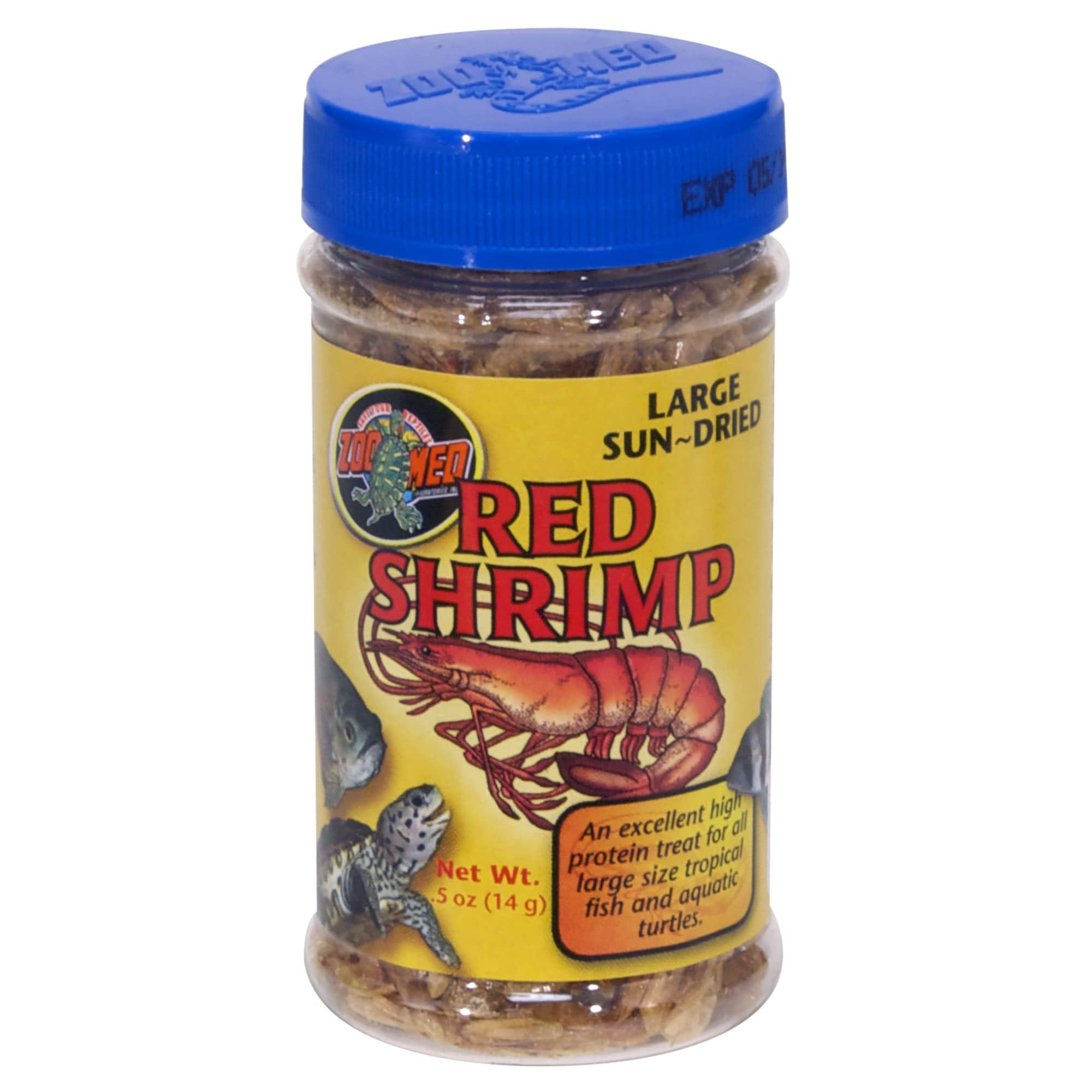 Zoo Med Sun-Dried Red Shrimp — Camarones Secados al Sol para Tortugas Acuáticas y Peces de Acuario