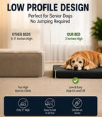 Cama Ortopédica de Piel con Memory Foam — Descanso Confortable para Perros Pequeños, Medianos y Grandes