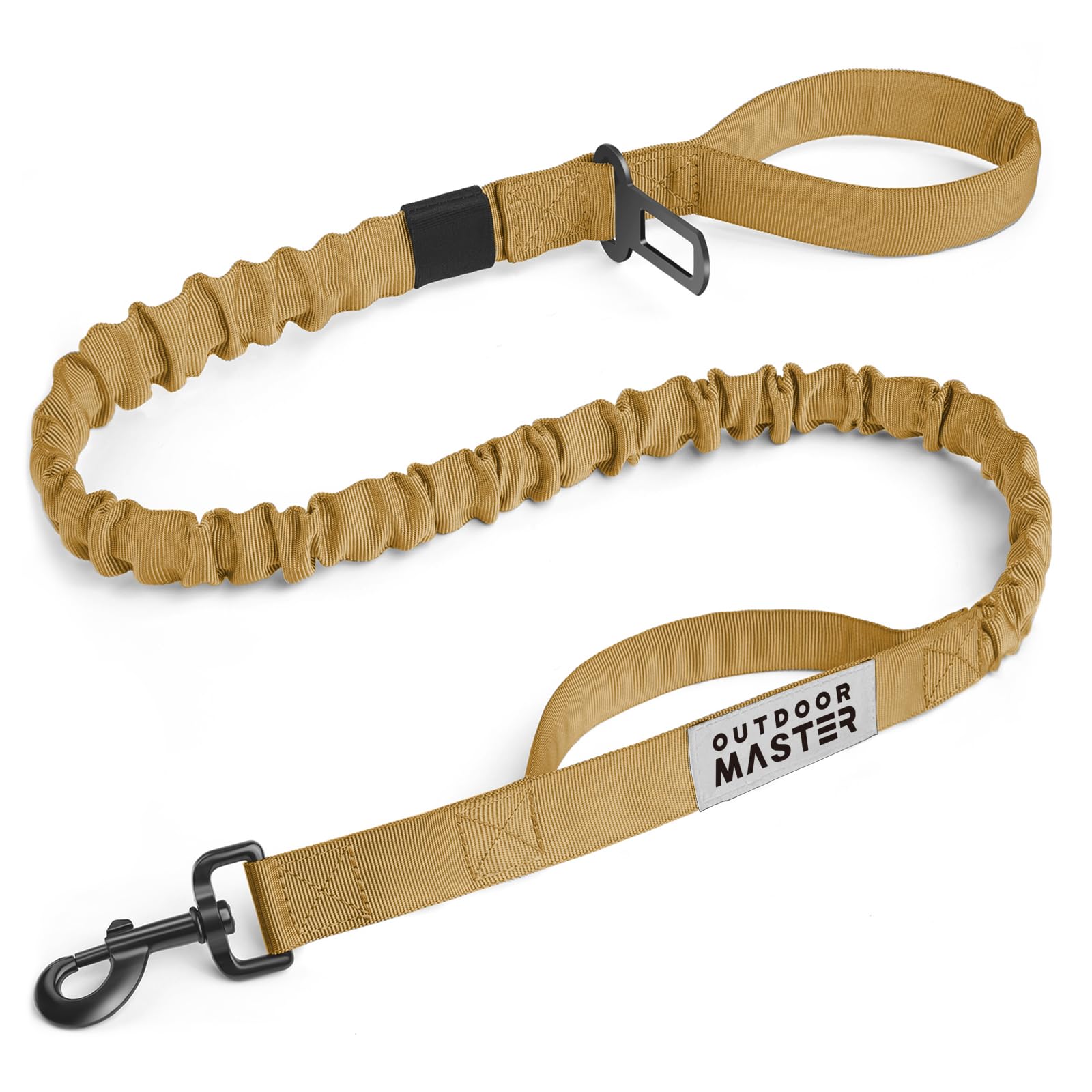 OutdoorMaster Bungee — Correa Elástica con Doble Mango Acolchado y Mosquetón 360° para Perro