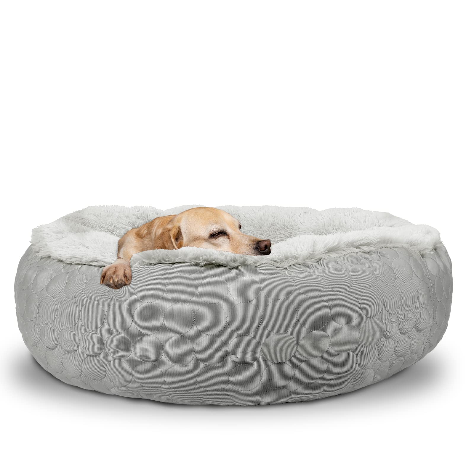 HachiKitty Calming Donut Bed — Cama Redonda y Esponjosa con Lado Frío y Cálido para Perro