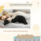 Cama Tamaño Humano para Perros y Adultos con Almohada y Cobija — Felpa Ortopédica Lavable y Removible para Mascotas Grandes