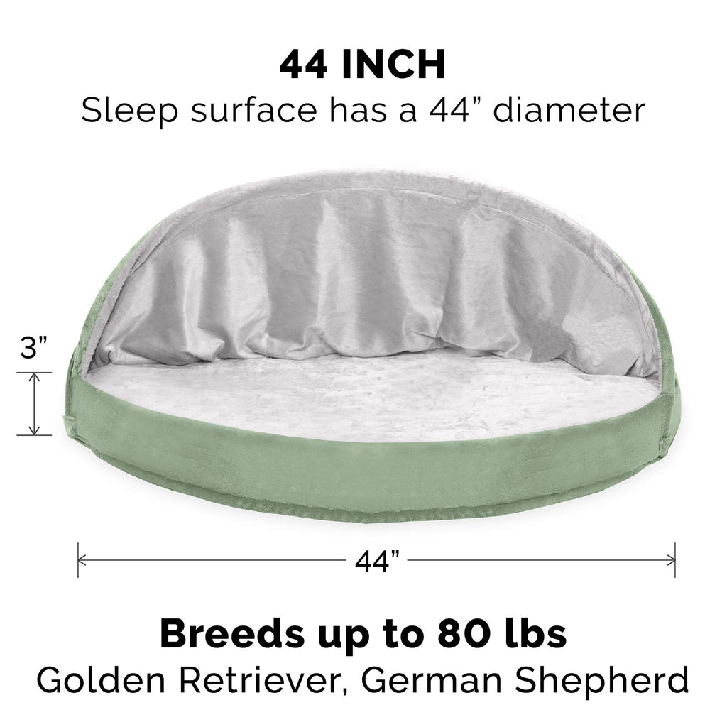 Furhaven Replacement Dog Bed Cover Sherpa & Suede Snuggery, Machine Washable - Blue, 26-inch