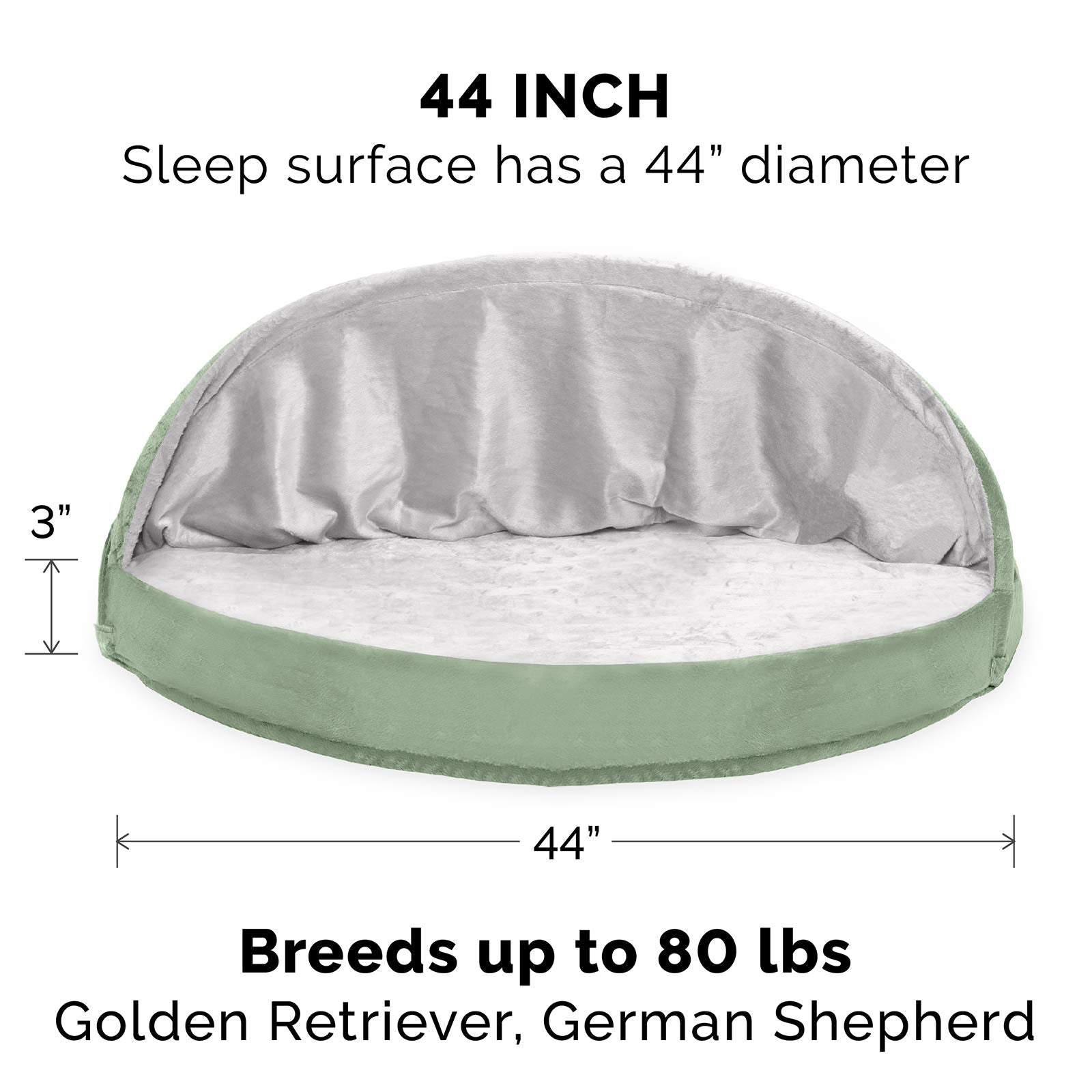 Furhaven Replacement Dog Bed Cover Sherpa & Suede Snuggery, Machine Washable - Blue, 26-inch
