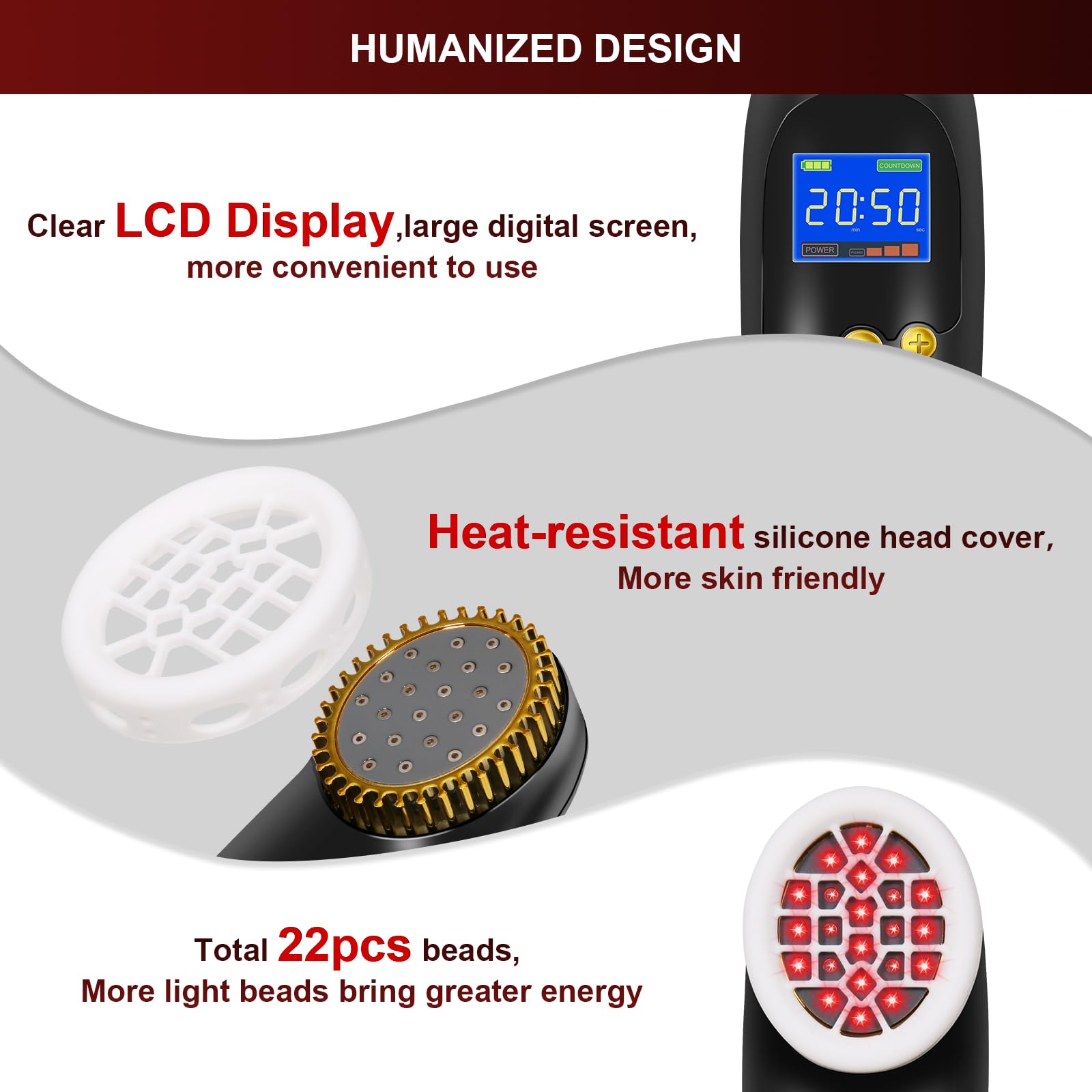 Dispositivo de Terapia de Luz Roja e Infrarroja Cercana para Mascotas — Alivio de Dolor Muscular y Articular para Perros, Gatos y Caballos | Portátil con 808nm y 650nm