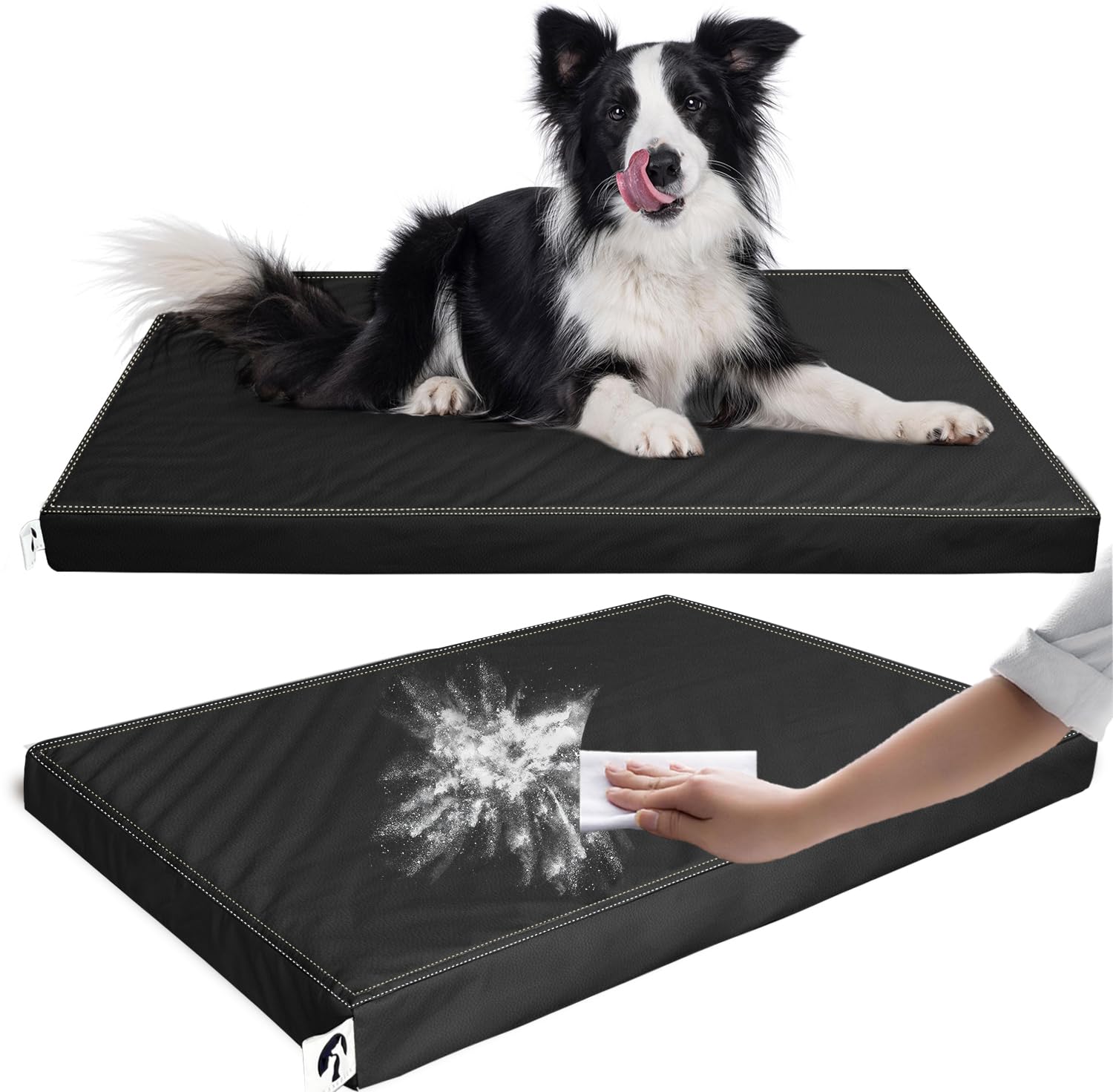 Cama Ortopédica de Piel con Memory Foam — Descanso Confortable para Perros Pequeños, Medianos y Grandes