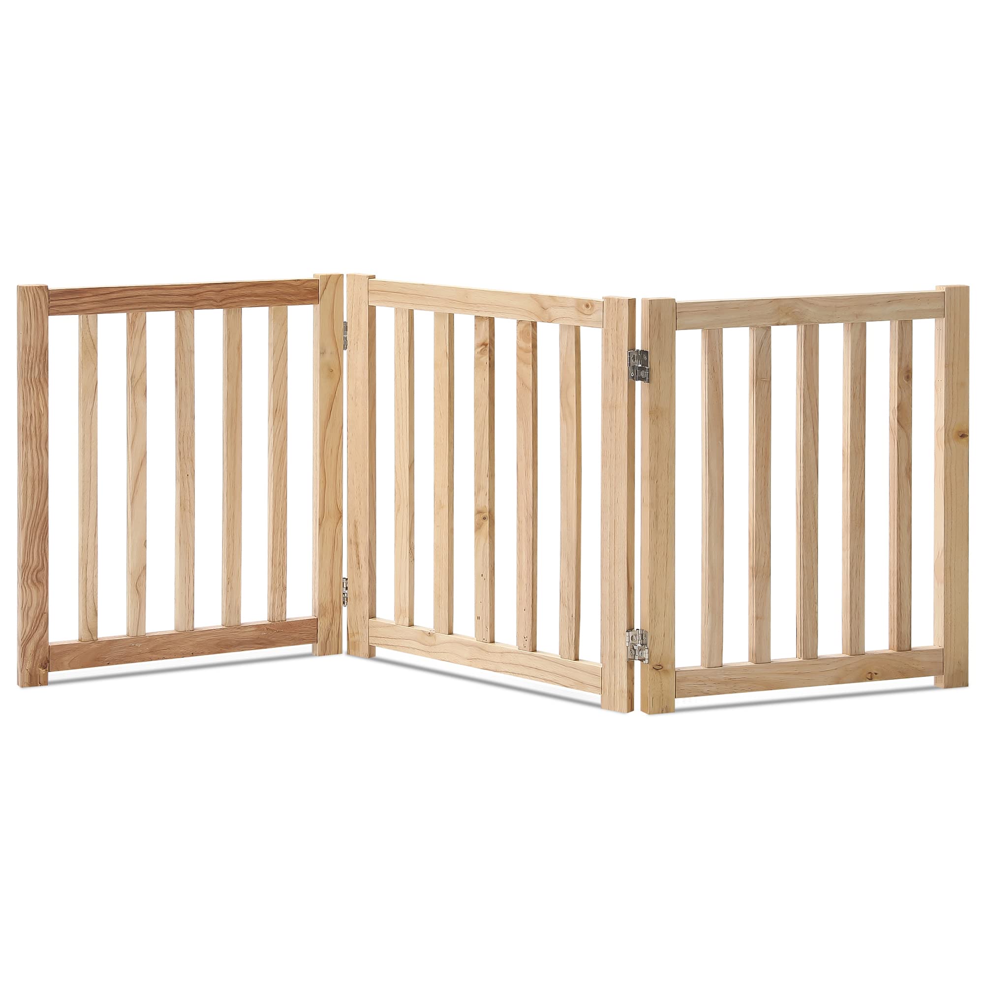 LZRS — Reja de Madera de Roble Plegable Independiente para Mascotas, Puerta de Seguridad Interior para Perros