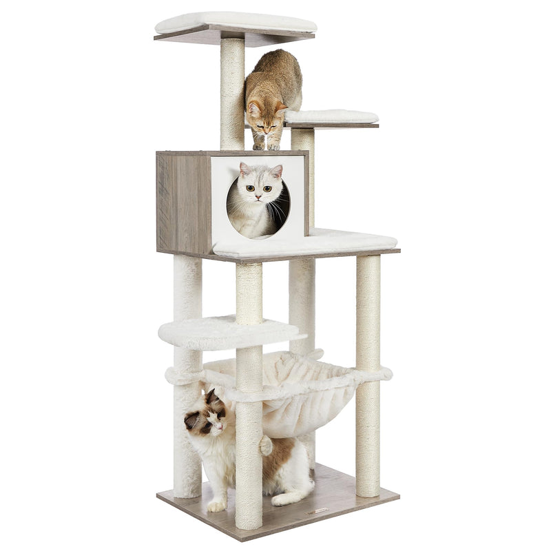 Feandrea — Torre Rascador para Gatos con Perchas, Plataformas y Postes de Sisal