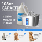 Veken — Fuente de Agua para Mascotas en Acero Inoxidable con Filtros de Repuesto y Tapete de Silicona para Gatos y Perros
