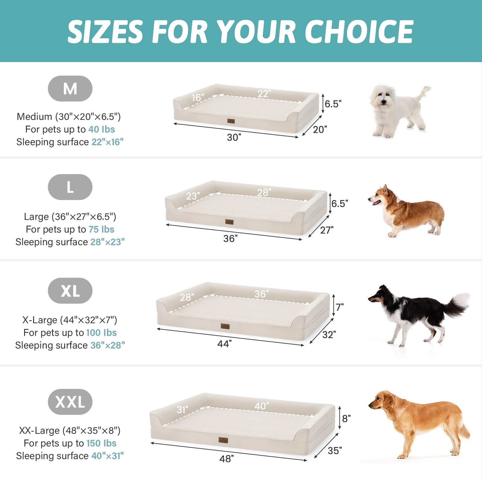 COZY KISS — Cama Ortopédica con Soporte en Espuma tipo Huevo y Bordes Acolchados en U para Perro
