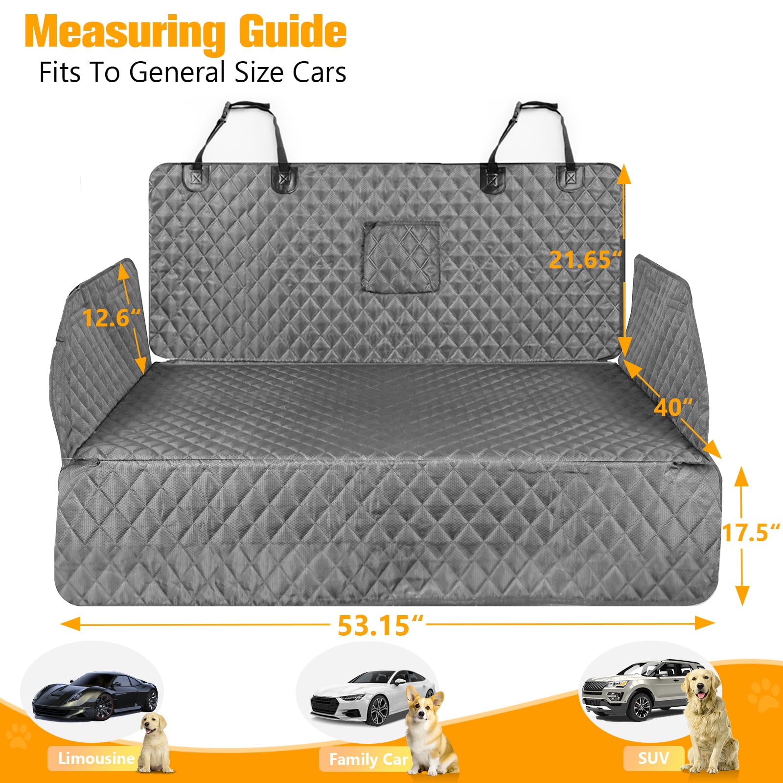 PETICON — Cubierta Protectora Impermeable para Maletero de SUV, Sedán y Van con Protector de Cajuela y Antideslizante para Perros