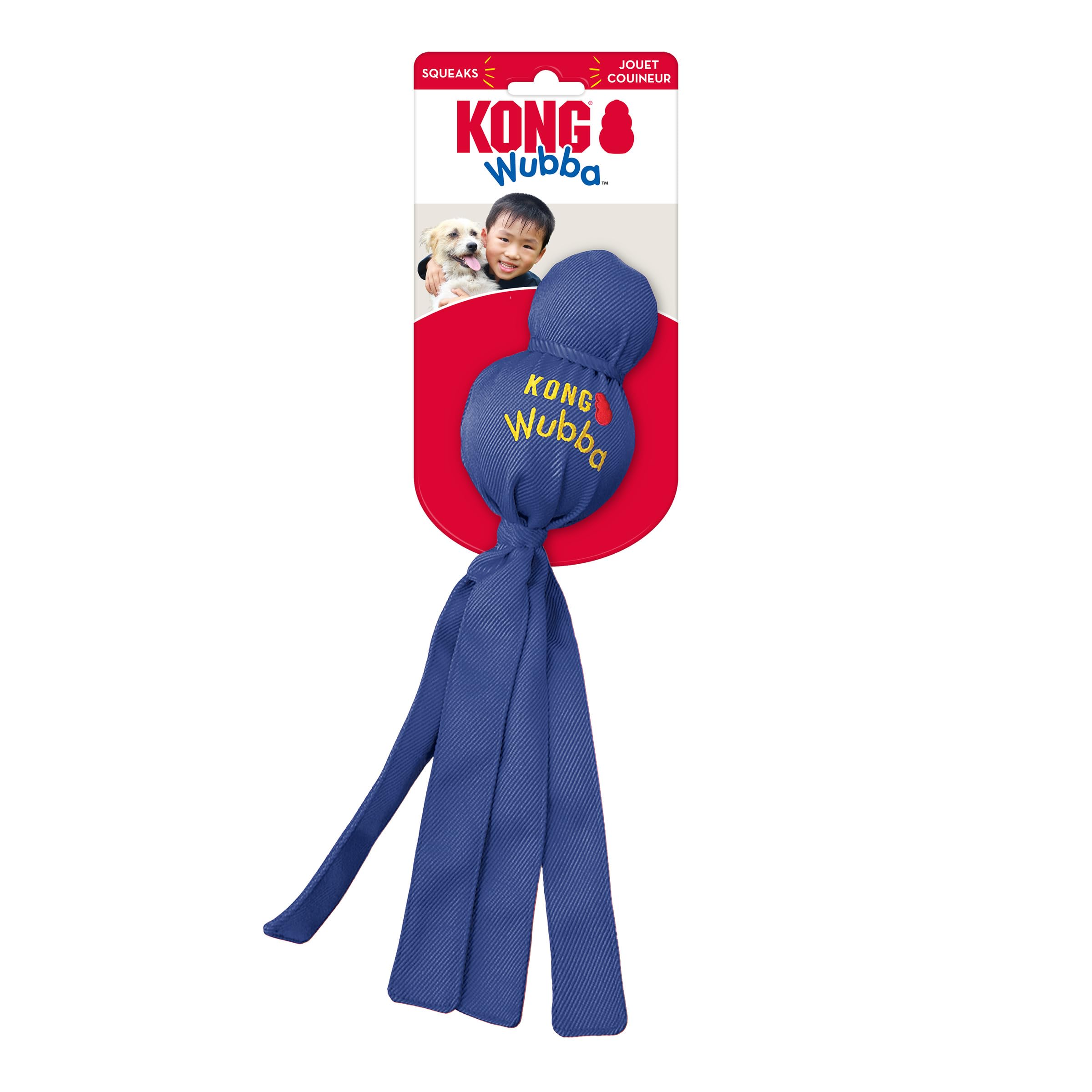 KONG Wubba — Juguete Interactivo de Halar y Lanzar con Chillador para Perro