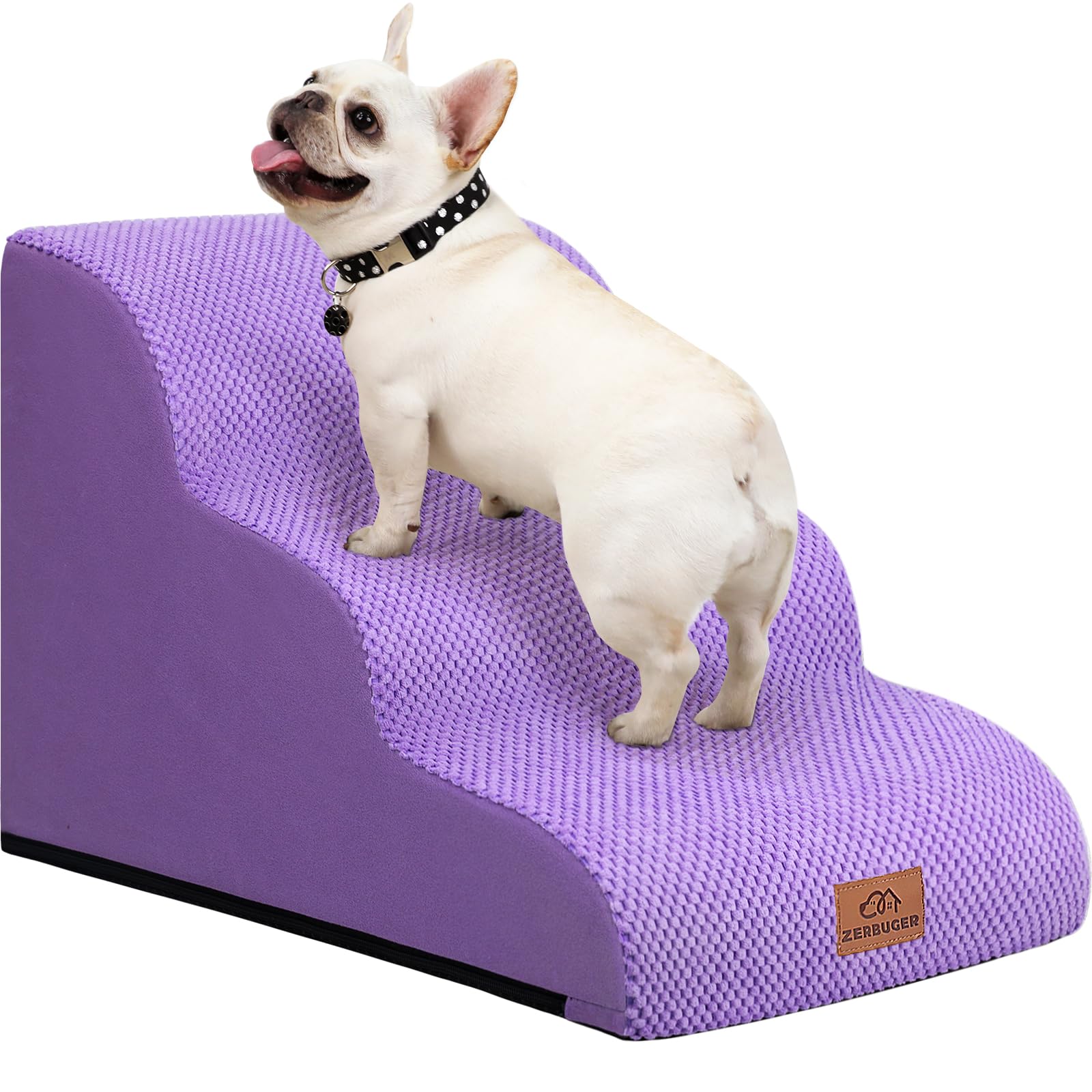 Zerbuger — Escalera y Rampa de Espuma para Perros y Gatos — Escalones Antideslizantes para Cama, Sofá y Silla