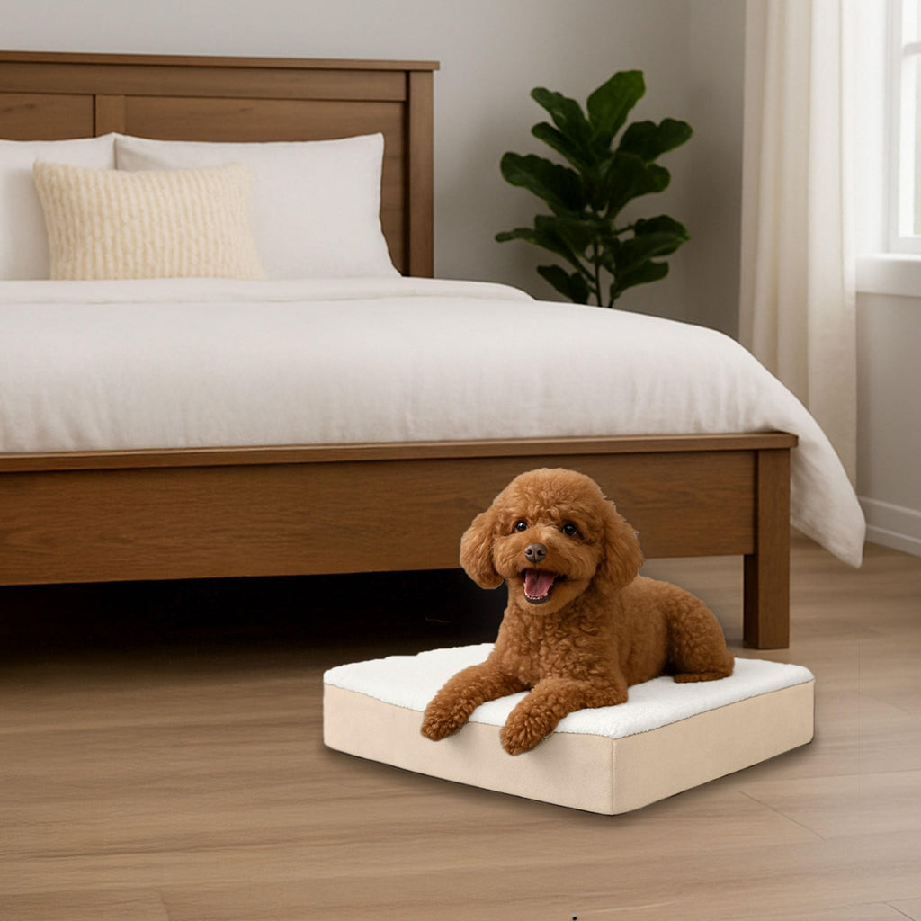 Petmaker — Cama Ortopédica con Memory Foam y Cubierta de Sherpa Lavable para Perro