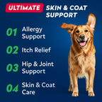 StrellaLab Fish Oil — Gomitas de Omega 3 para Perros con Alivio de Alergias, Comezón y Muda de Pelo