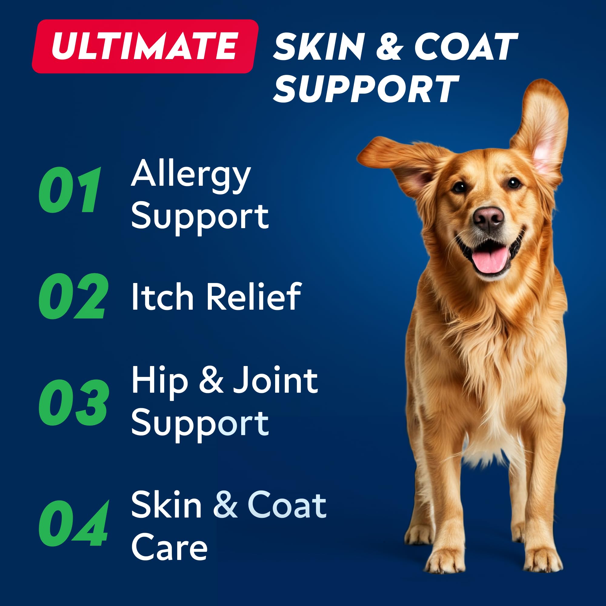 StrellaLab Fish Oil — Gomitas de Omega 3 para Perros con Alivio de Alergias, Comezón y Muda de Pelo
