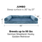 Furhaven Cooling Gel — Cama Ortopédica con Gel Refrescante, Bolsters Removibles y Cubierta Lavable para Perros Grandes