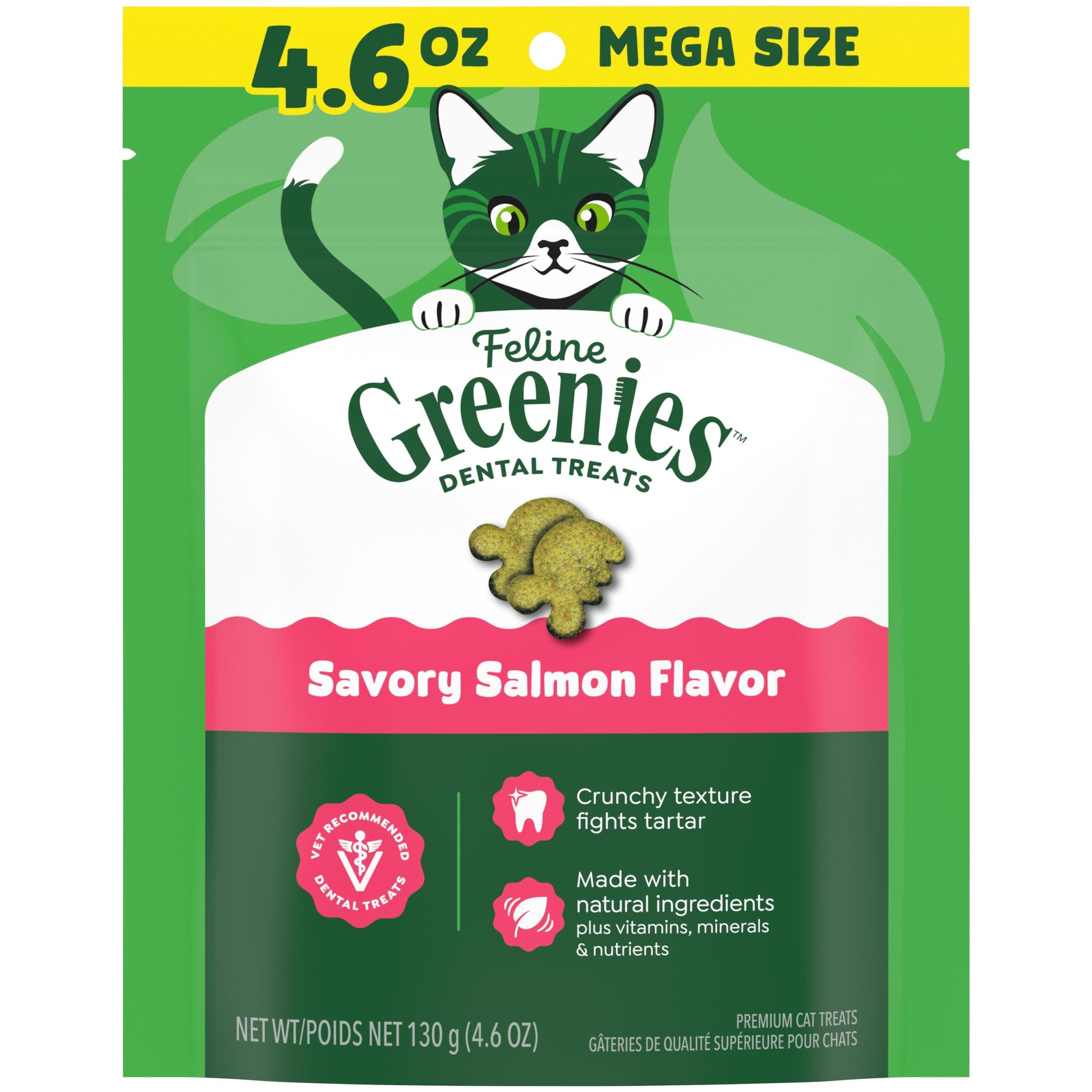 Greenies Feline Adult — Premios Dentales con Sabor a Salmón para Gato Adulto