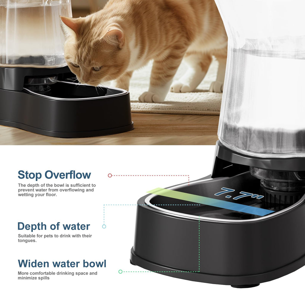 Gardner Pet — Bebedero Automático por Gravedad con Tazón de Acero Inoxidable para Perros y Gatos