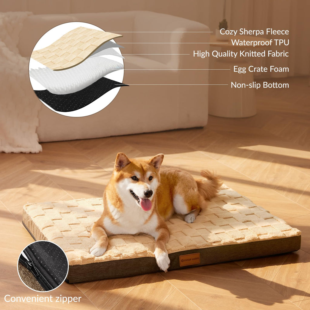 Patas Lague — Cama Ortopédica con Espuma Egg Crate, Funda Lavable y Base Antideslizante para Perro