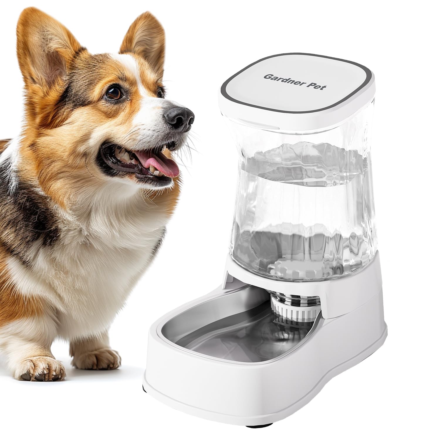Gardner Pet — Bebedero Automático por Gravedad con Tazón de Acero Inoxidable para Perros y Gatos