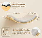 PELUO Curved — Cama Flotante para Gato con 2 Escalones de Pared y Percha de Ventana