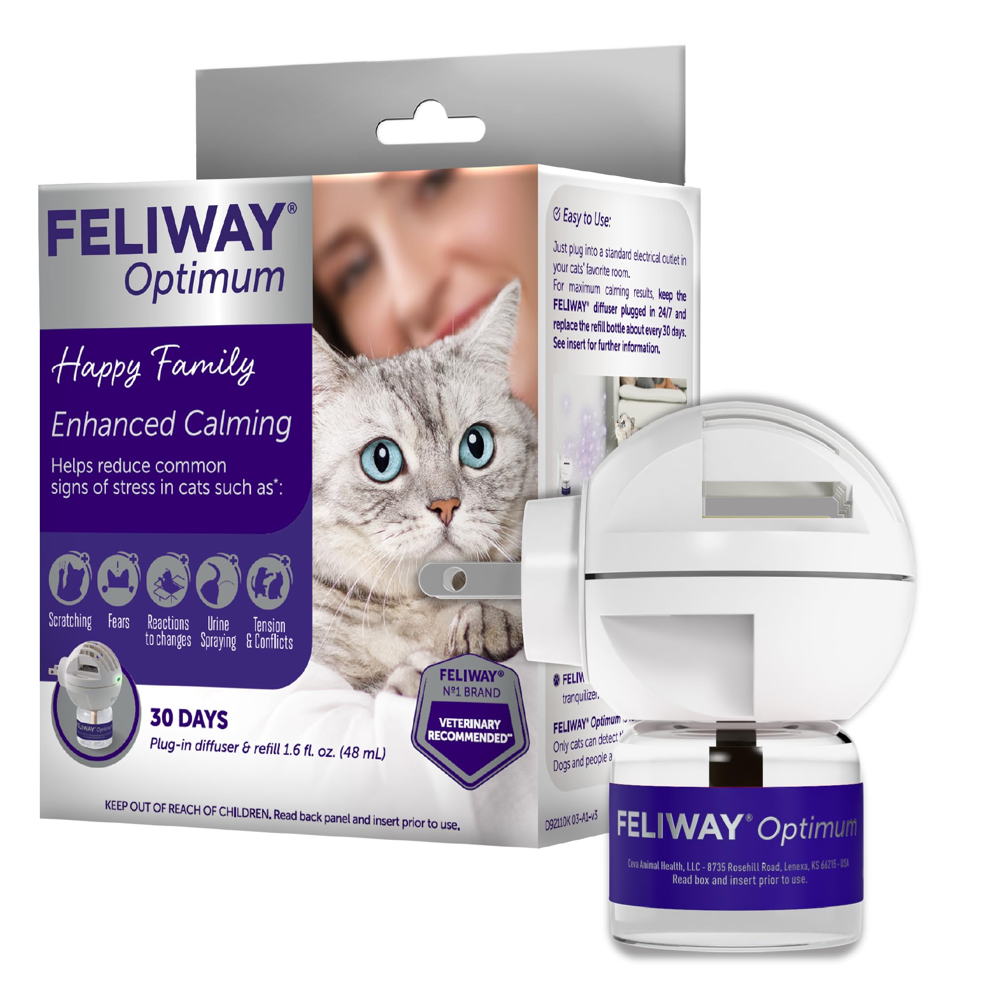 FELIWAY Optimum — Difusor de Feromonas Calmantes para Gatos