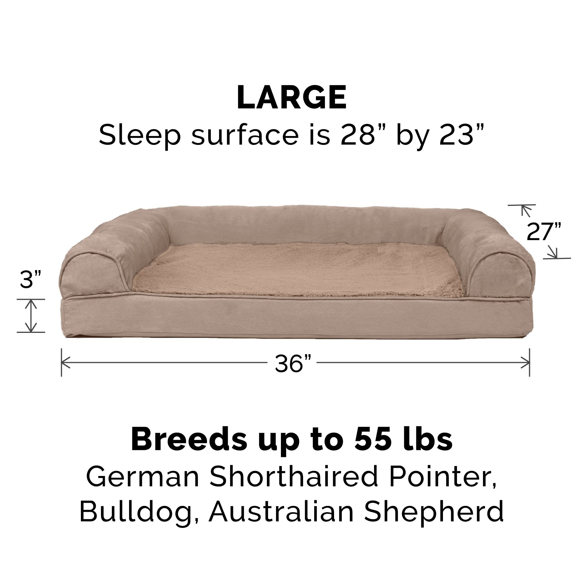 Furhaven Cooling Gel — Cama Ortopédica con Gel Refrescante, Bolsters Removibles y Cubierta Lavable para Perros Grandes