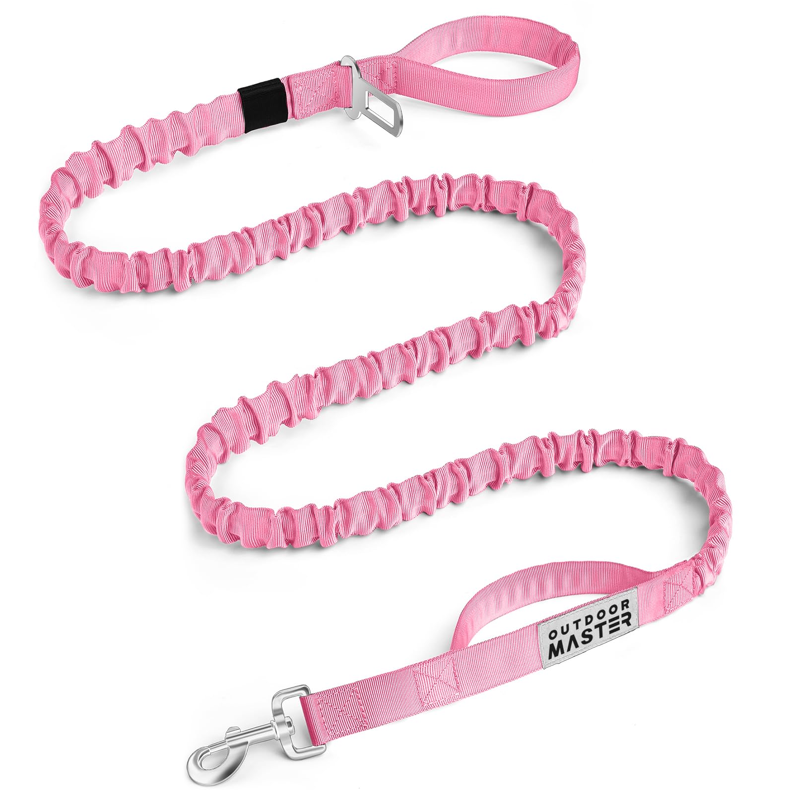 OutdoorMaster Bungee — Correa Elástica con Doble Mango Acolchado y Mosquetón 360° para Perro