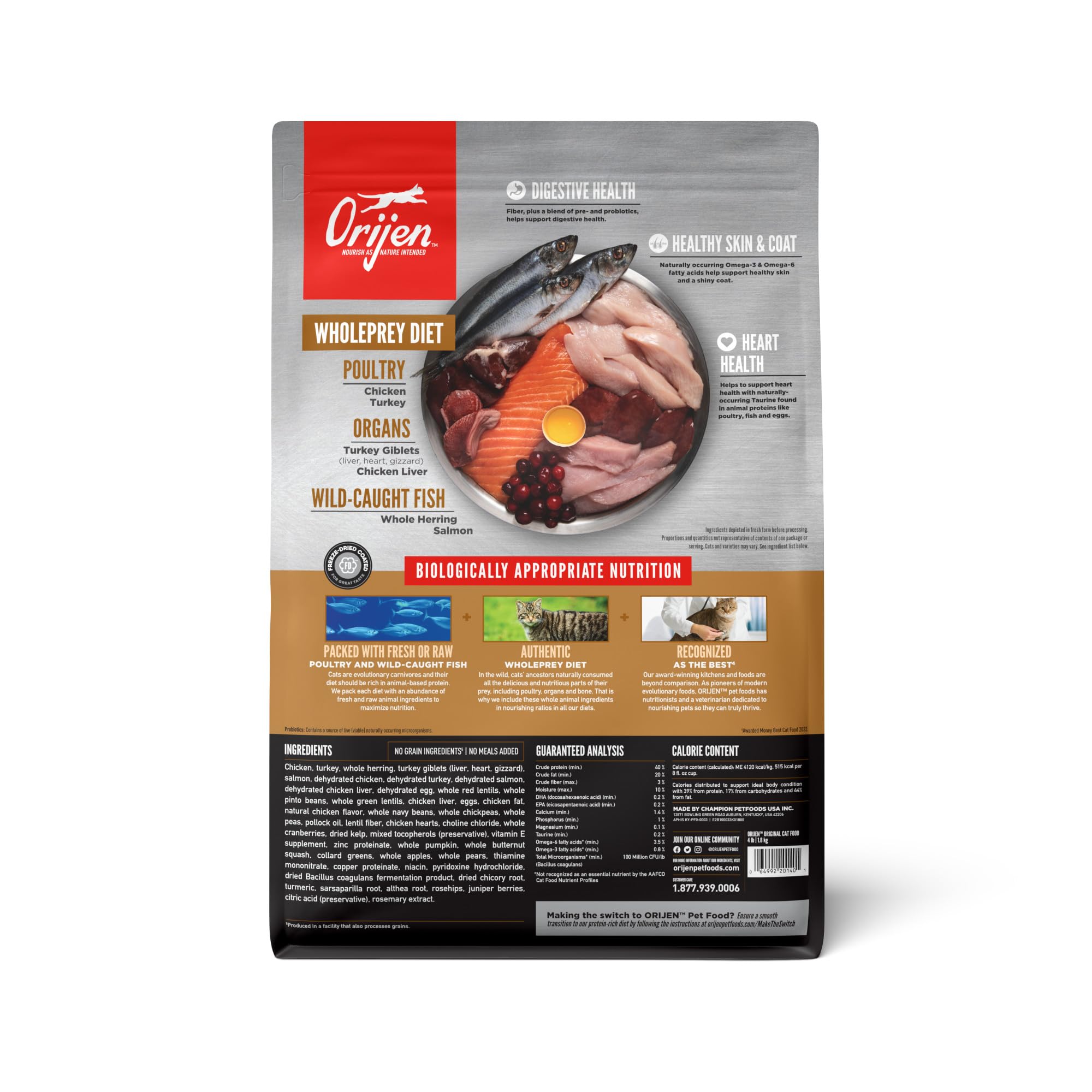 ORIJEN Original — Alimento Seco Sin Granos Alto en Proteína para Gato